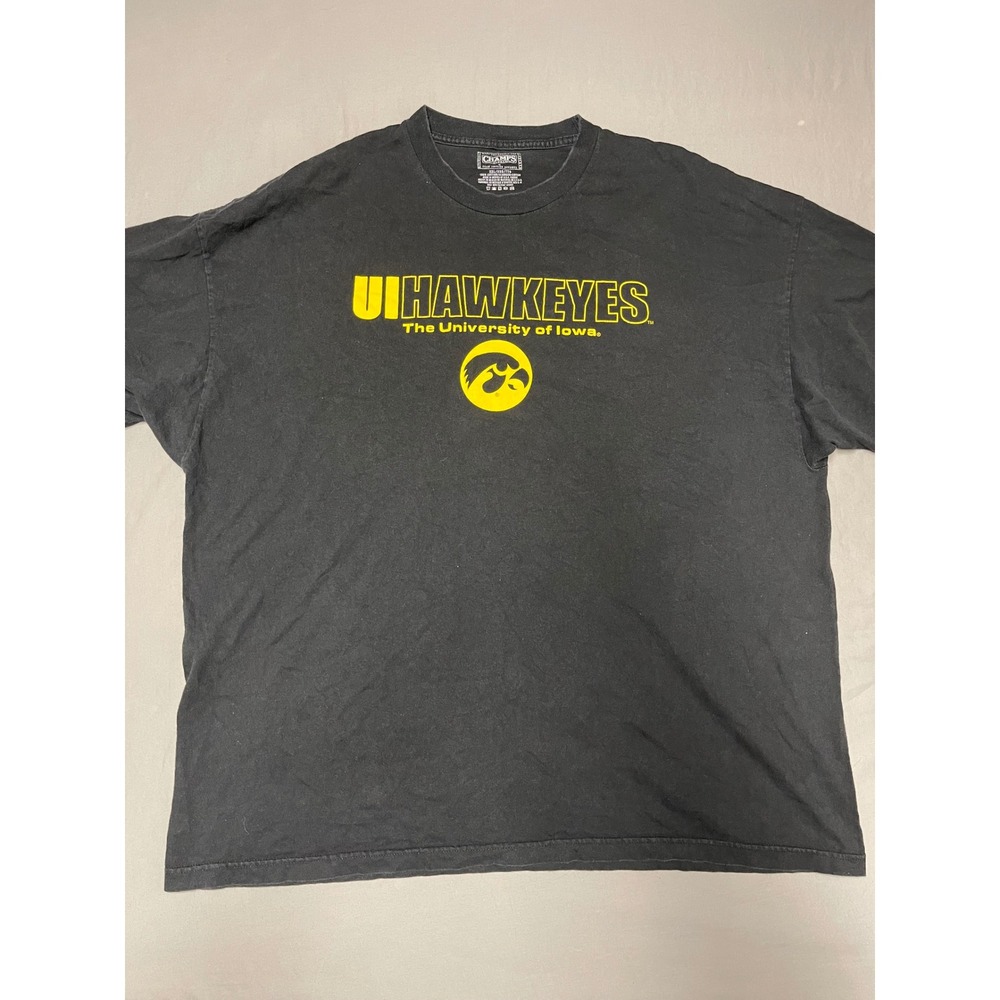 Champs Iowa Hawkeyes T Shirt Mens XXL Black University of Iowa NCAA Tee